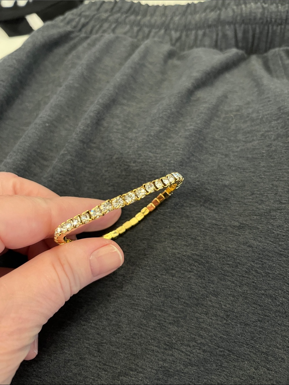 Touchstone Crystal Gold-Tone Crystal Stretch Bracelet